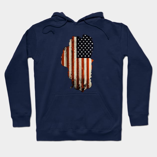 American flag Lake Tahoe Hoodie by RetroRaider